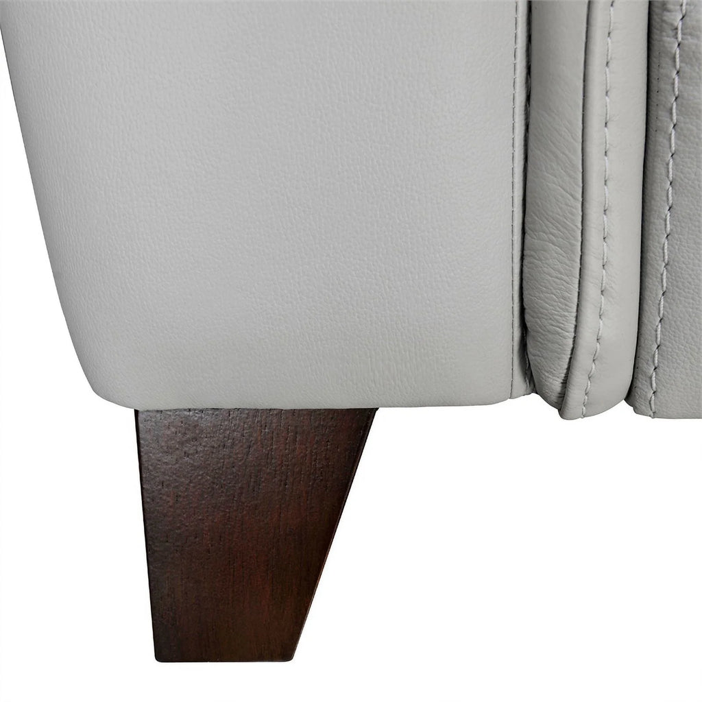 Gray Leather Square Arm Sofa with Wood Frame H6927