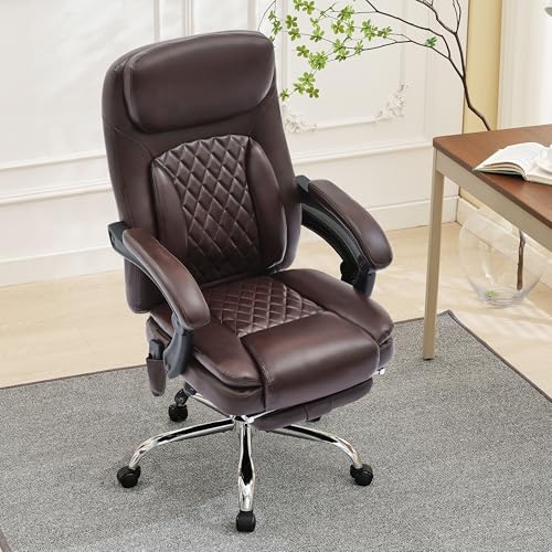 Black Heated Ergonomic Office Chair with Footrest M28259