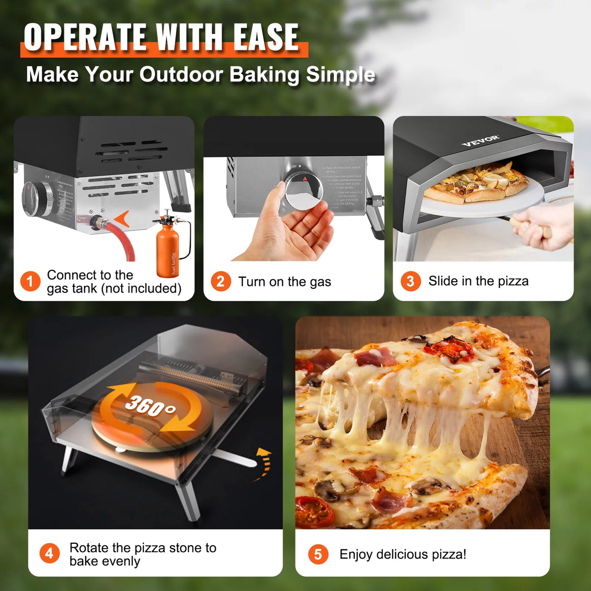 16" Portable Gas Pizza Oven U26340