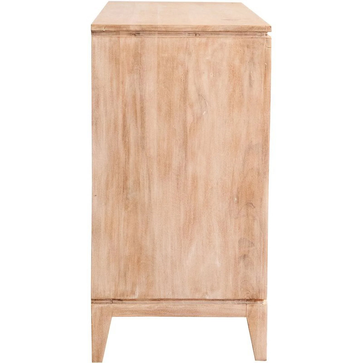 White Distressed 2-door Geometric Accent Cabinet N18952