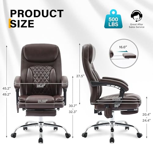 Black Heated Ergonomic Office Chair with Footrest M28259