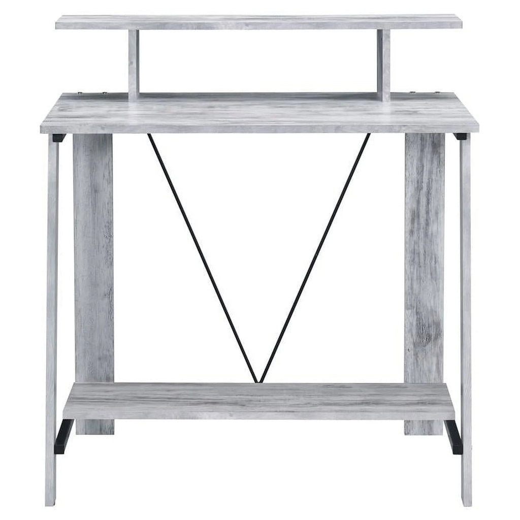 Antique White and Black Wood Writing Desk N686