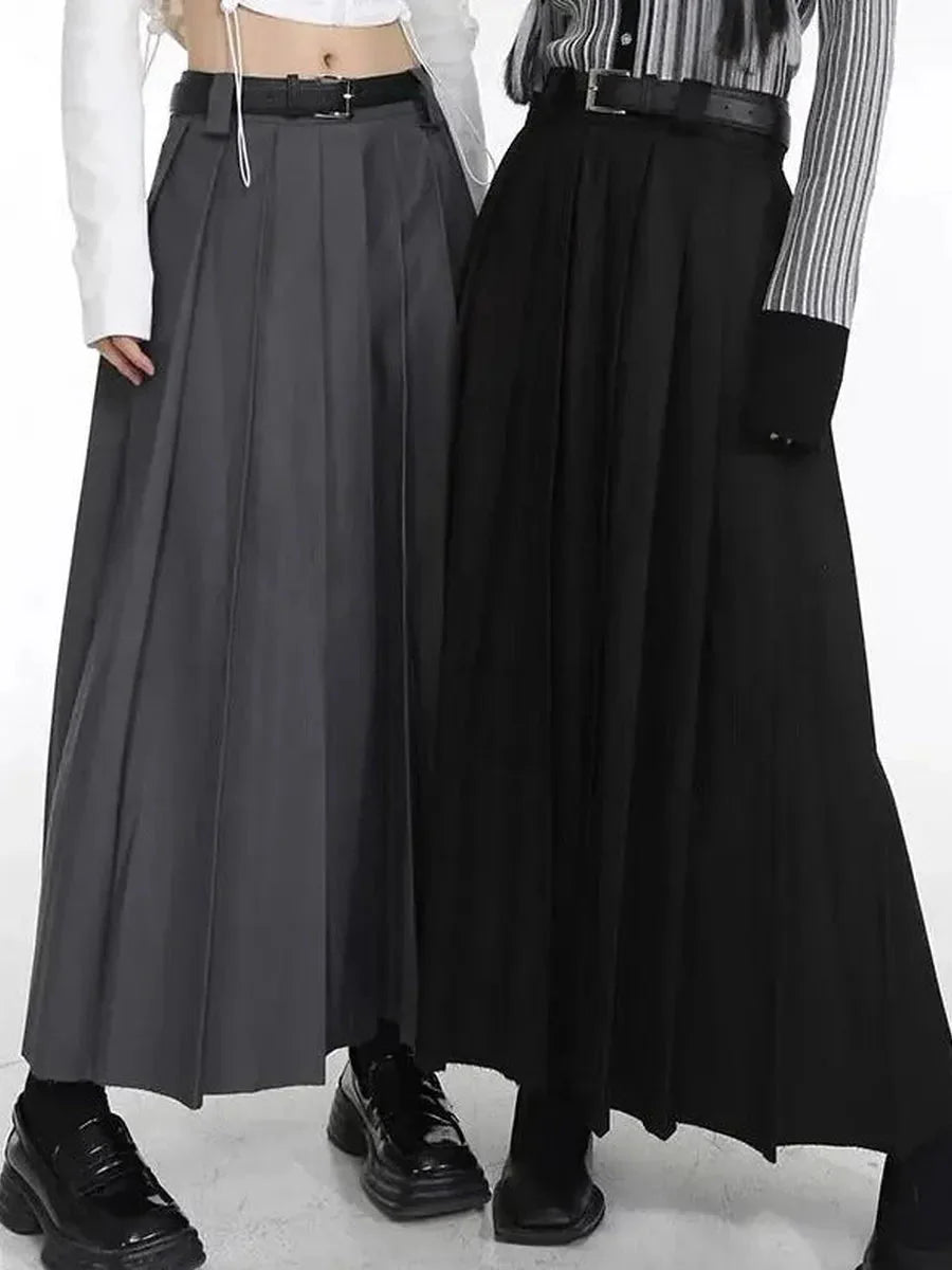 Dark Pleated Midi Skirt S6813