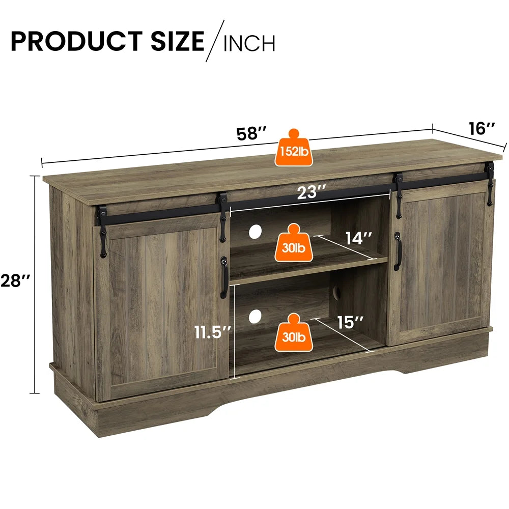 Rustic Oak Farmhouse TV Stand N5743