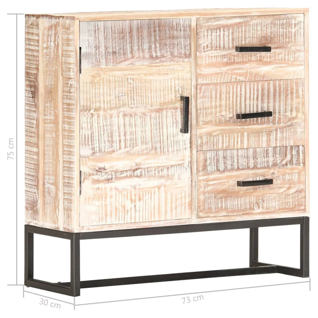 White Solid Acacia Wood Sideboard O7741