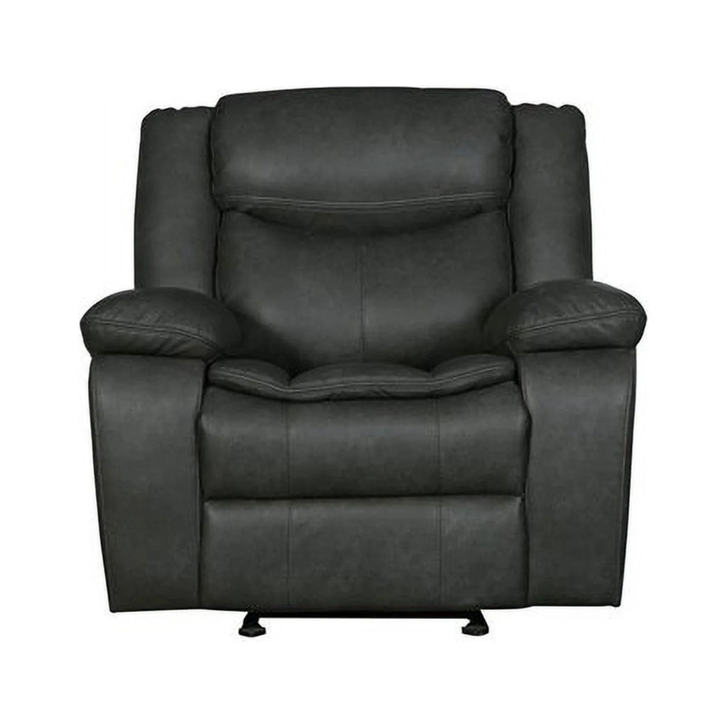 Gray Faux Leather Reclining Sofa Set H2211
