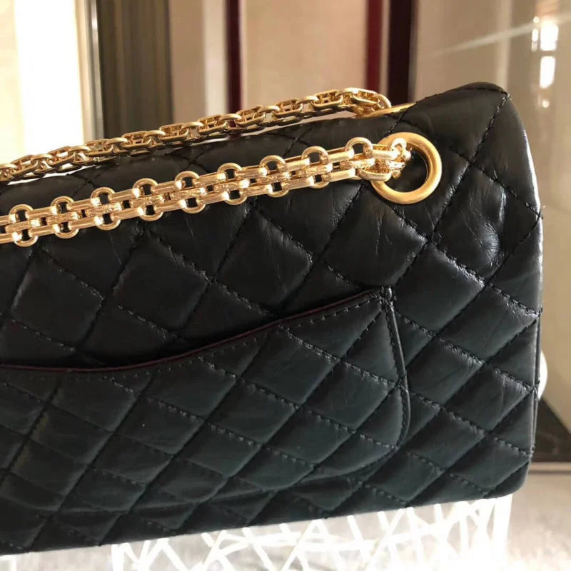 Aged Calfskin Leather Flap Bag N97049