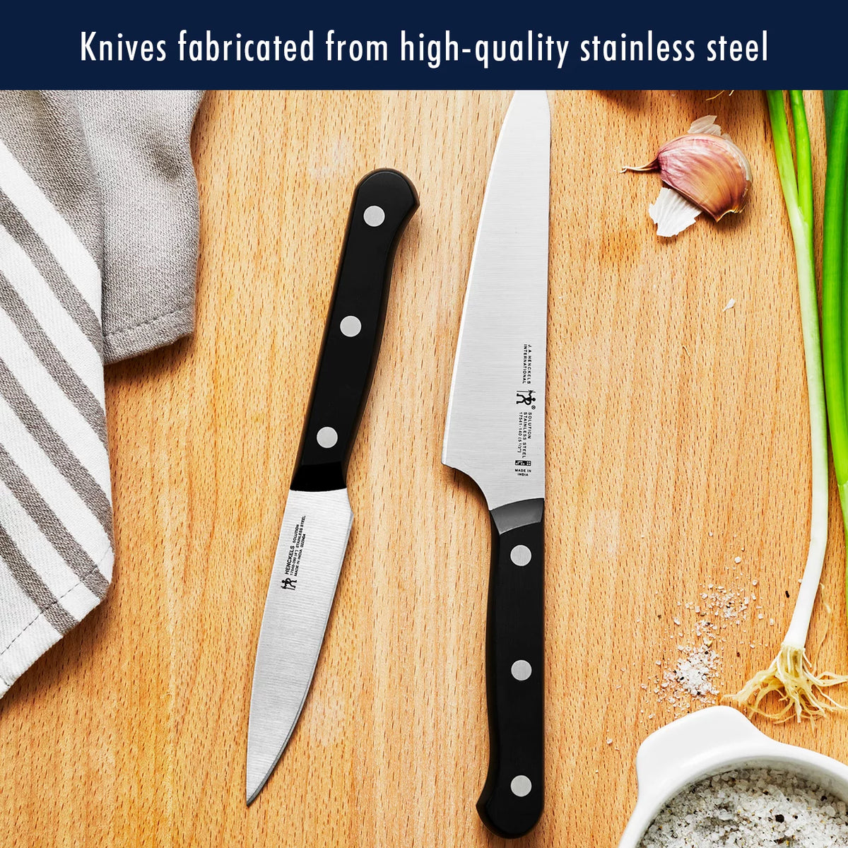 18-pc Dark Brown Stainless Steel Knife Set with Block F95142