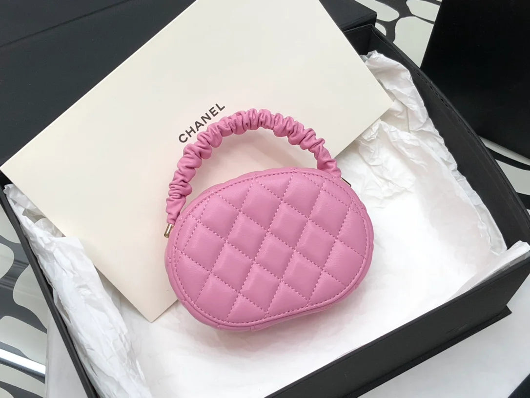 Shiny Gold Pink Vanity Case Bag P24913