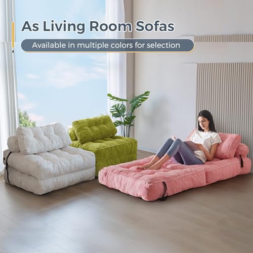 Folding Sofa Bed Convertible Sleeper Chair with Pillow Dark Grey Y1080