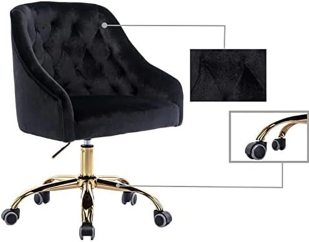 Red Velvet Adjustable Swivel Office Chair V397999
