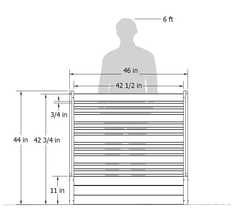 Freestanding Vinyl Outdoor Privacy Screen and Planter Box Kit B991857