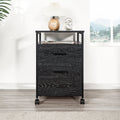 Rolling Filing Cabinet Distressed Black L8853
