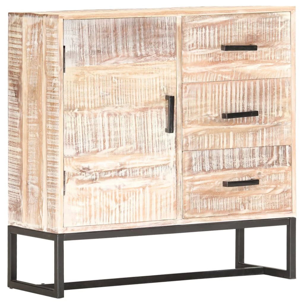 White Solid Acacia Wood Sideboard O7741