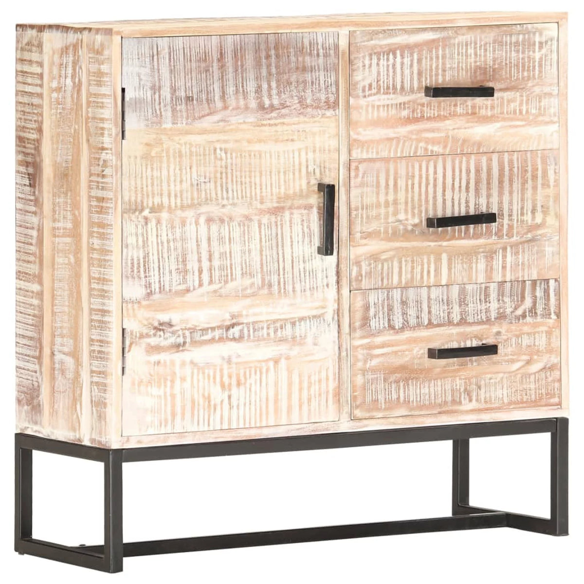 White Solid Acacia Wood Sideboard O7741