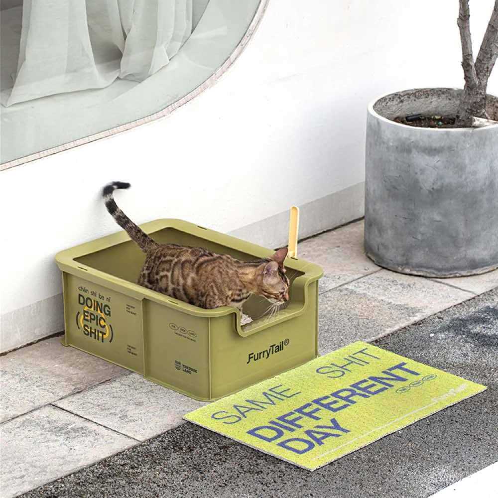 XL Cat Litter Box With Scoop T8586
