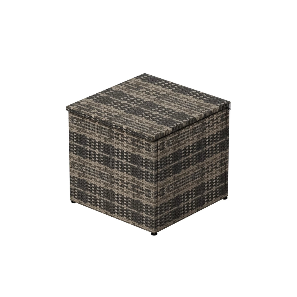Brown 2-Pieces PE Rattan Wicker Patio Sofa Conversation Set with Side Table X72374