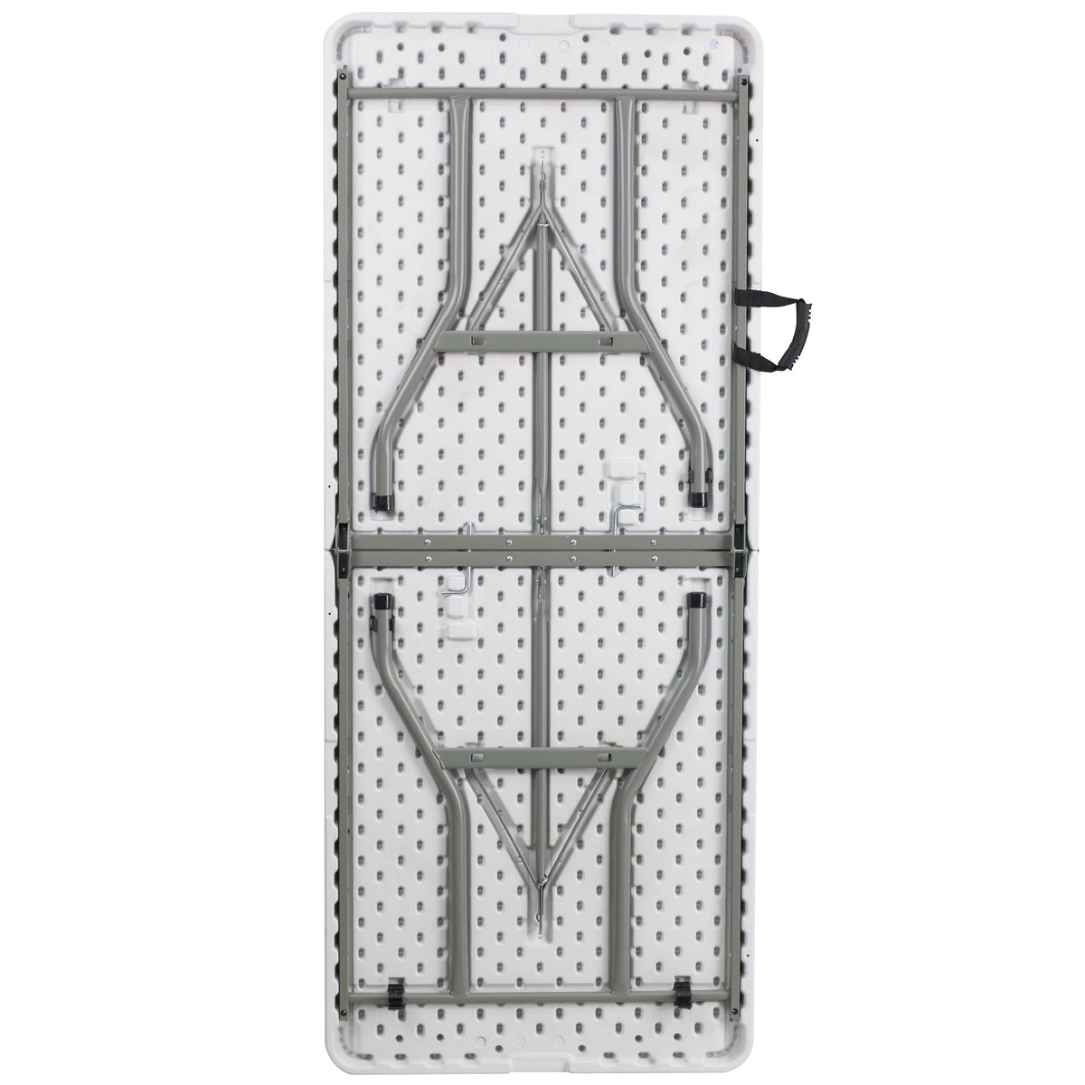 6-Foot Bi-Fold Granite White Plastic Folding Table with Carrying Handle V68978
