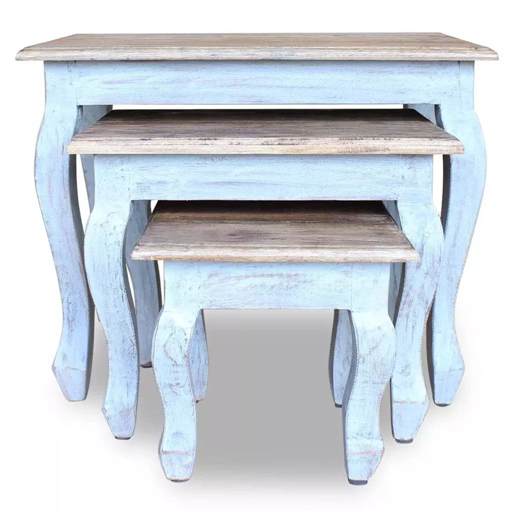 3 Piece Solid Reclaimed Wood Nesting Table Set T408