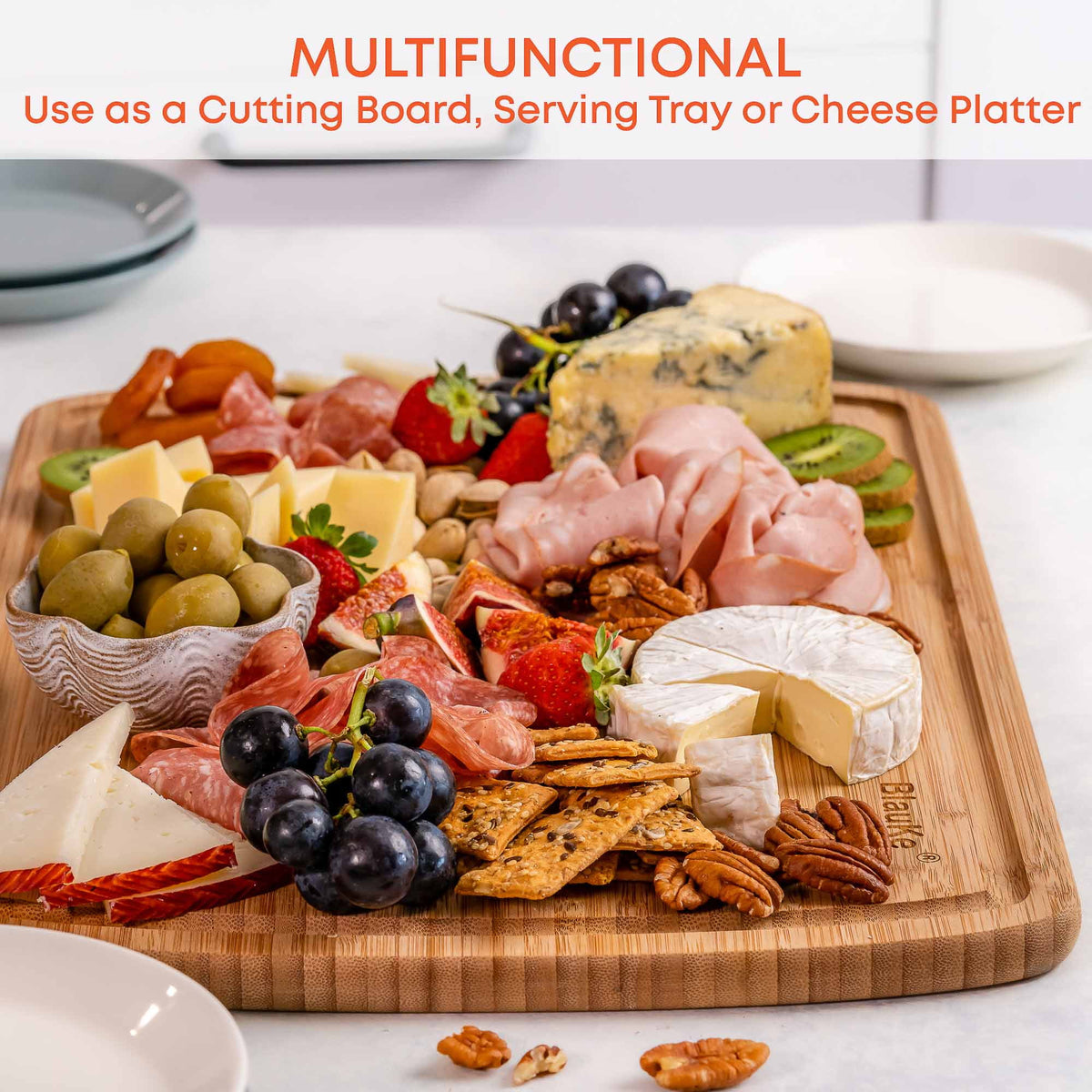18x12" Bamboo Cutting Board with Juice Groove B362