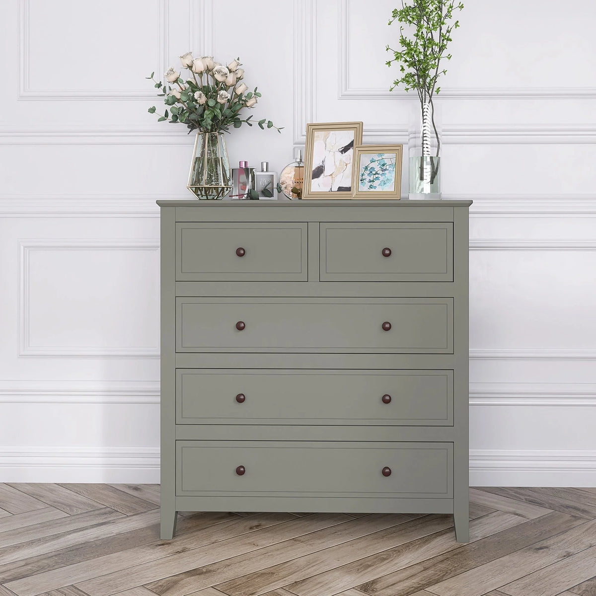 Solid Wood Chest Grey A2012