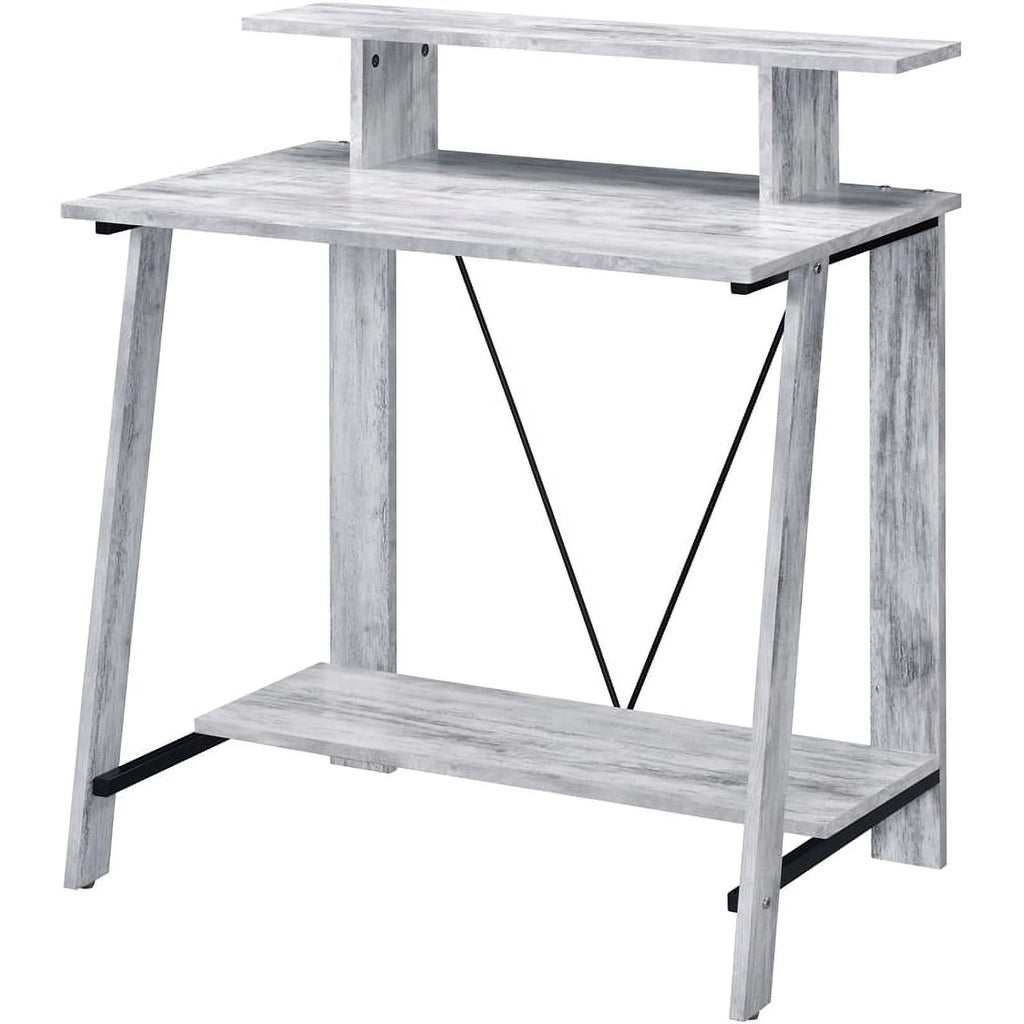 Antique White and Black Wood Writing Desk N686