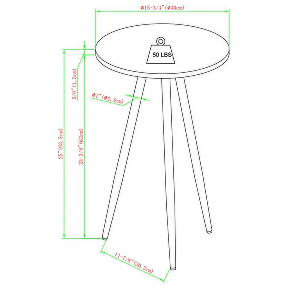16" 3-Leg Wood Side Table F85984