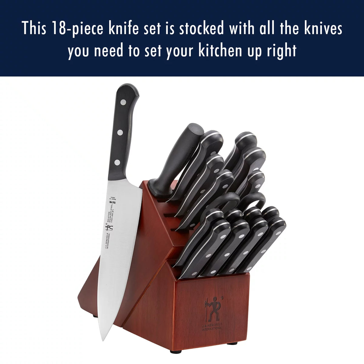 18-pc Dark Brown Stainless Steel Knife Set with Block F95142