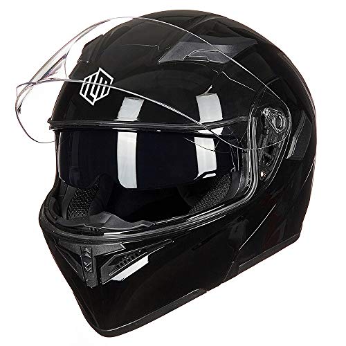 Motorcycle Dual Visor Flip up Modular Full Face Helmet DOT B960197