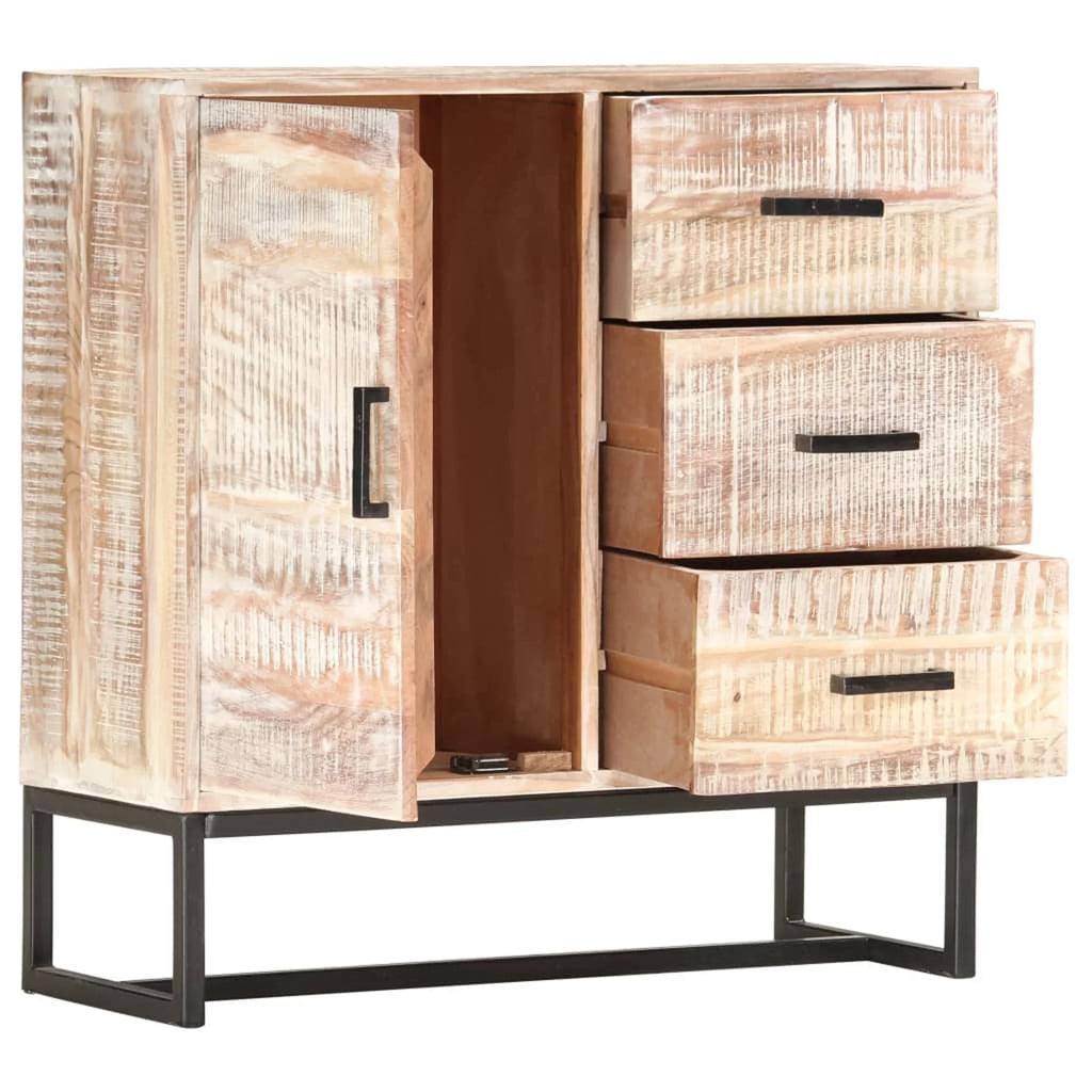 White Solid Acacia Wood Sideboard O7741