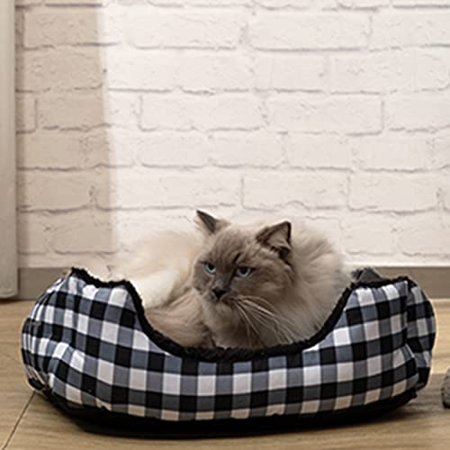 Printed Flannel Rectangle Plush Dog Cat Bed U20762