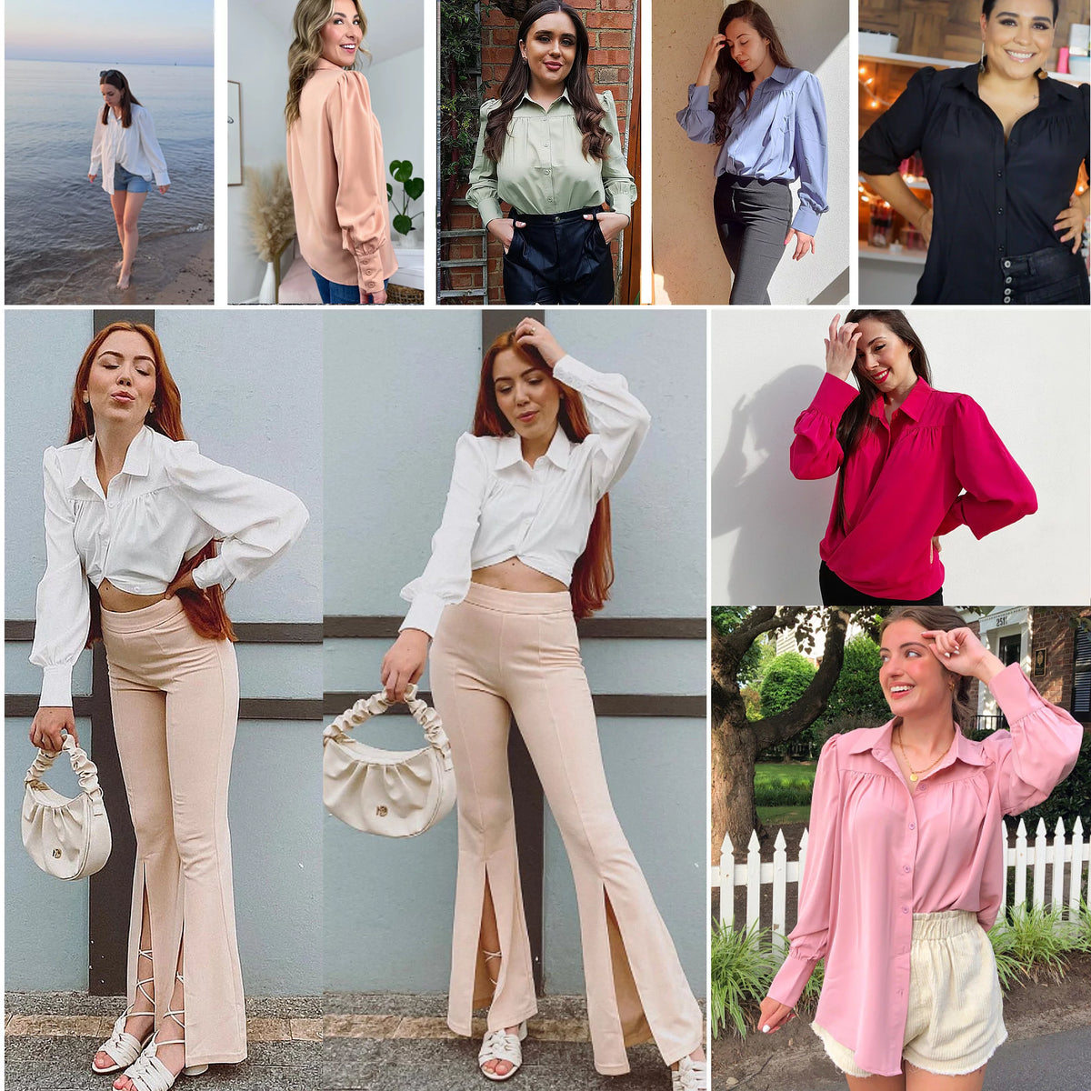 Long Sleeve Button Down Plus Size Blouse J15896