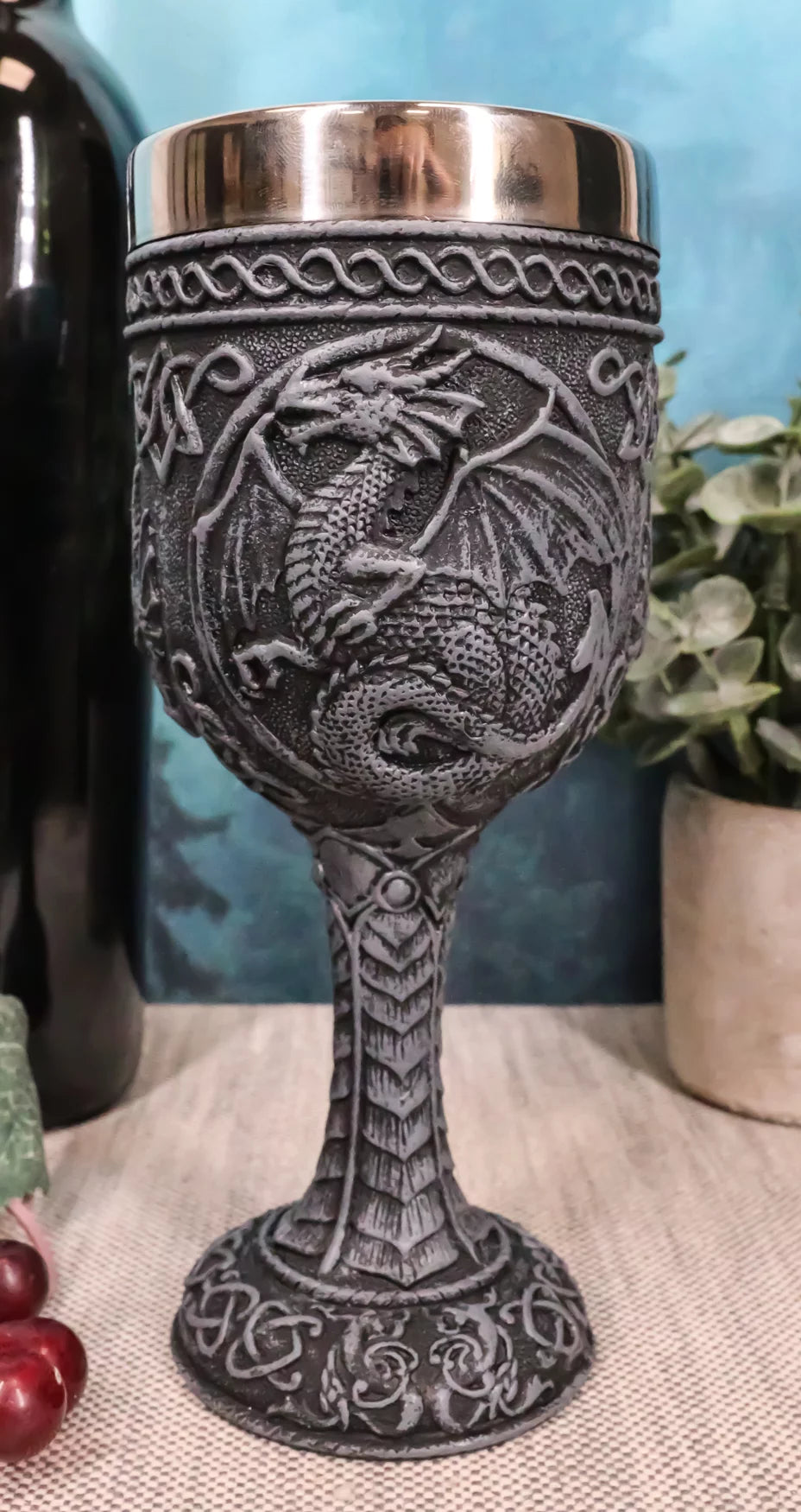 Celestial Moon Dragon Wine Goblet Chalice Cup 6oz S176376