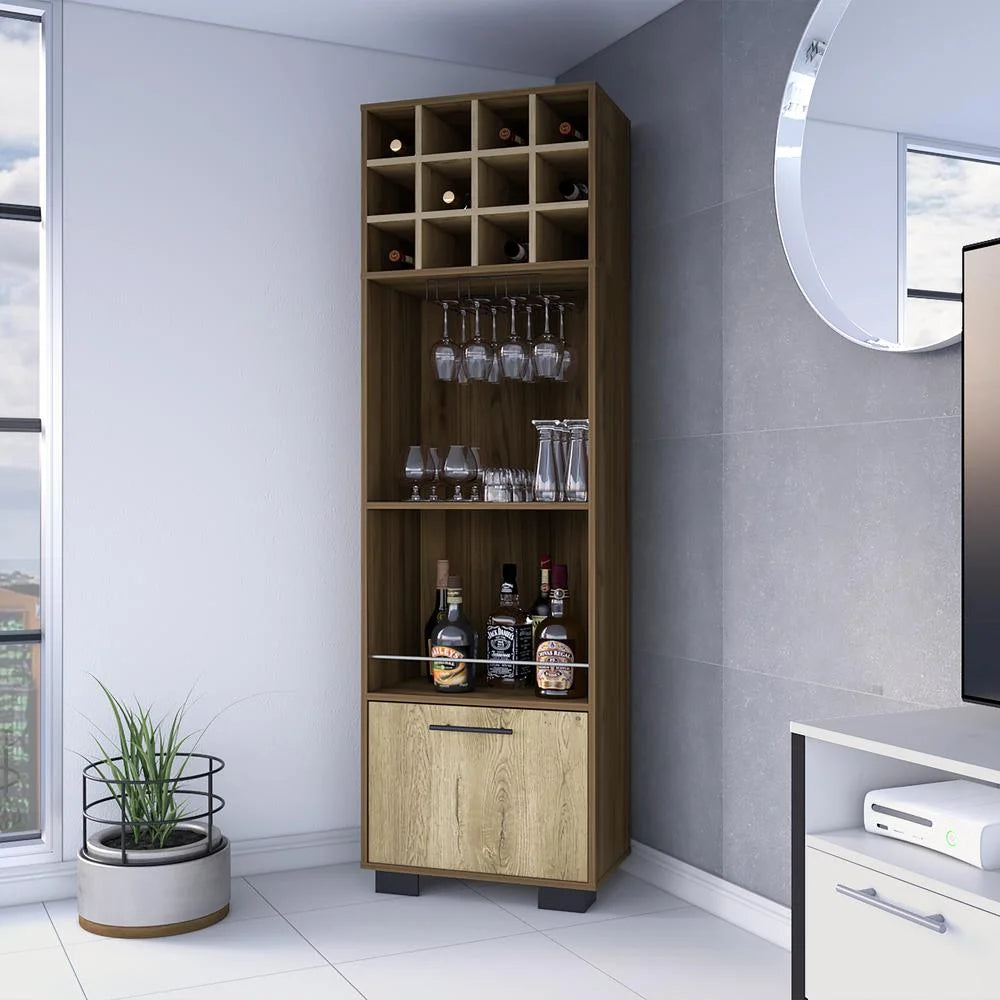 Mahagony Brown Macadamia Engineered Wood Bar Cabinet I931577