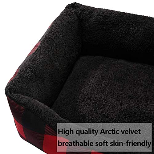 Printed Flannel Rectangle Plush Dog Cat Bed U20762