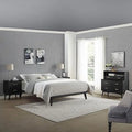 Black 8.5 Inch Wood Platform Bed with Storage O399