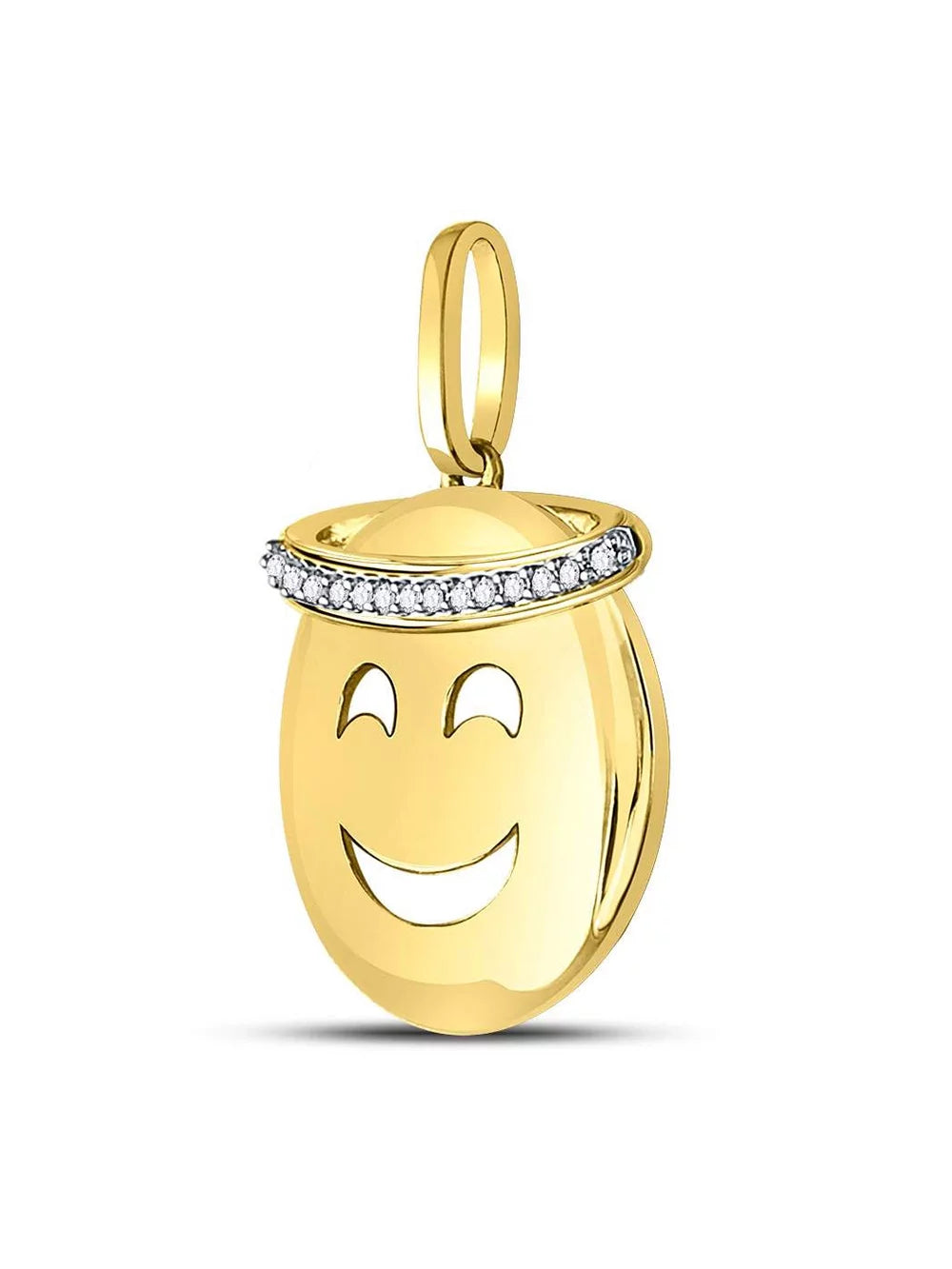 10kt Yellow Gold Diamond Smiley Face Pendant C896380