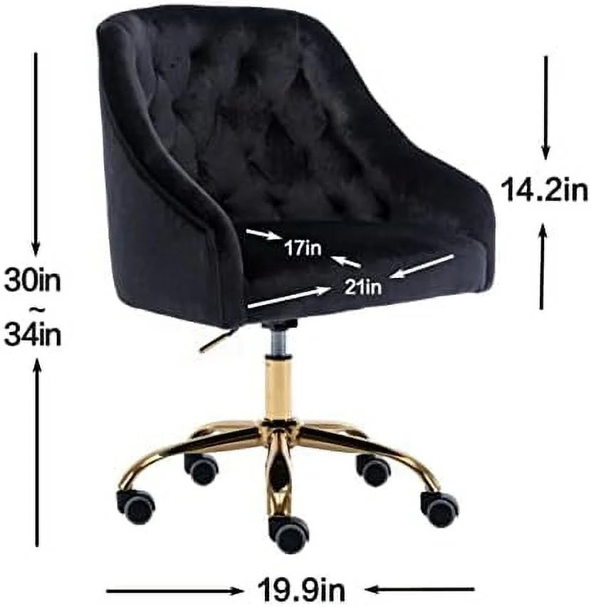 Red Velvet Adjustable Swivel Office Chair V397999