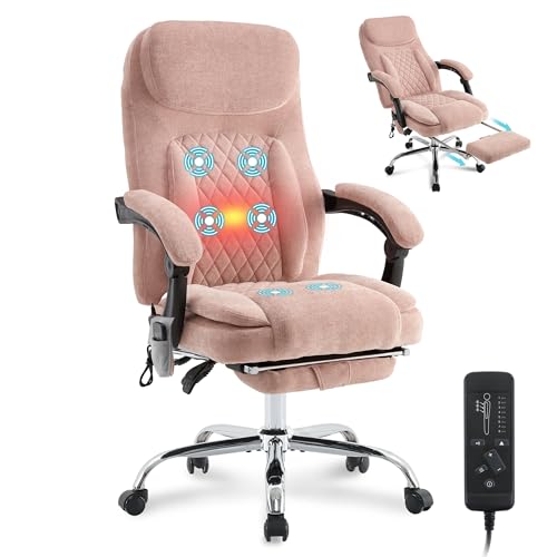 Black Heated Ergonomic Office Chair with Footrest M28259