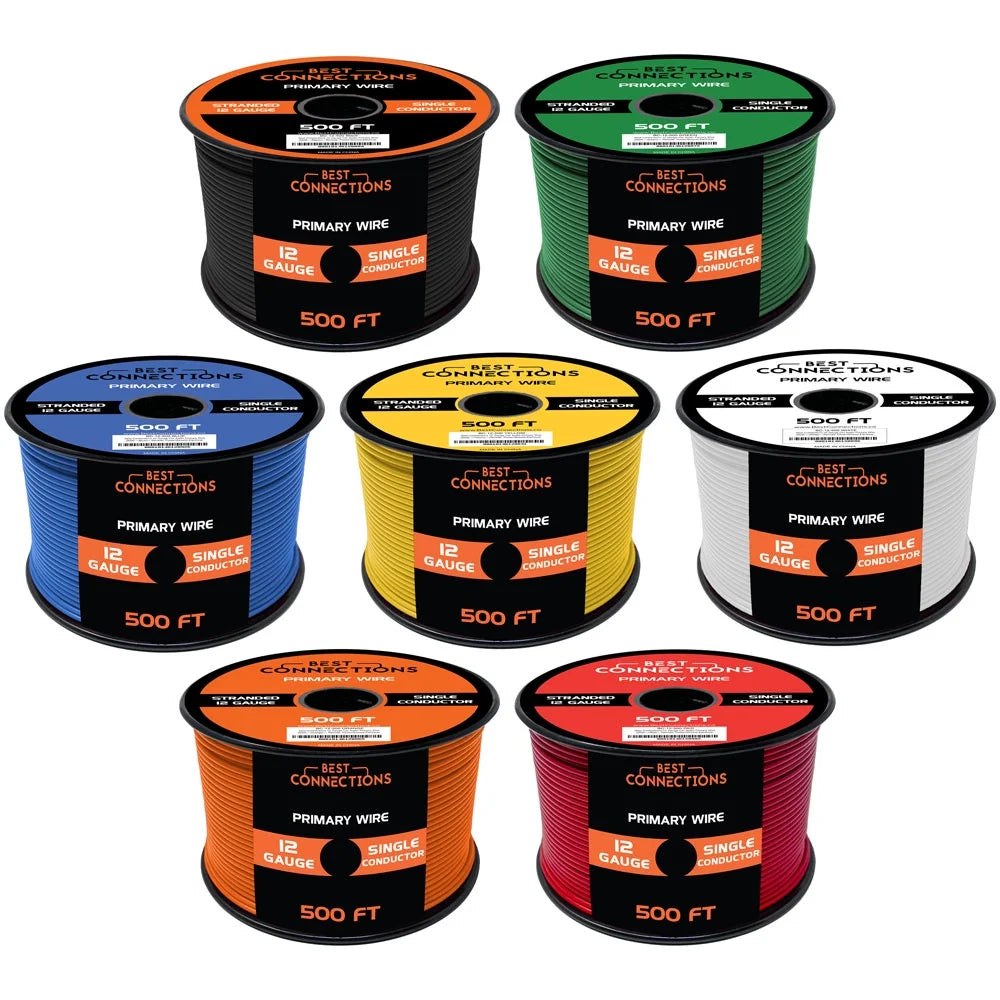 12 Gauge Automotive Primary Wire 7 Color 500ft P9387