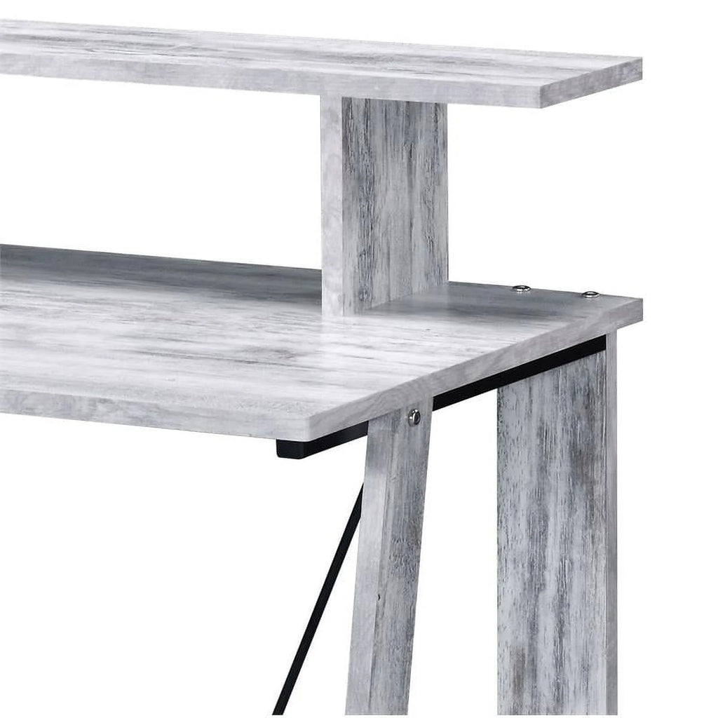 Antique White and Black Wood Writing Desk N686
