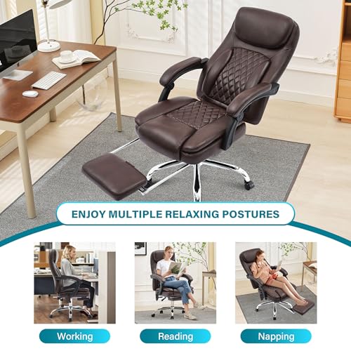 Black Heated Ergonomic Office Chair with Footrest M28259