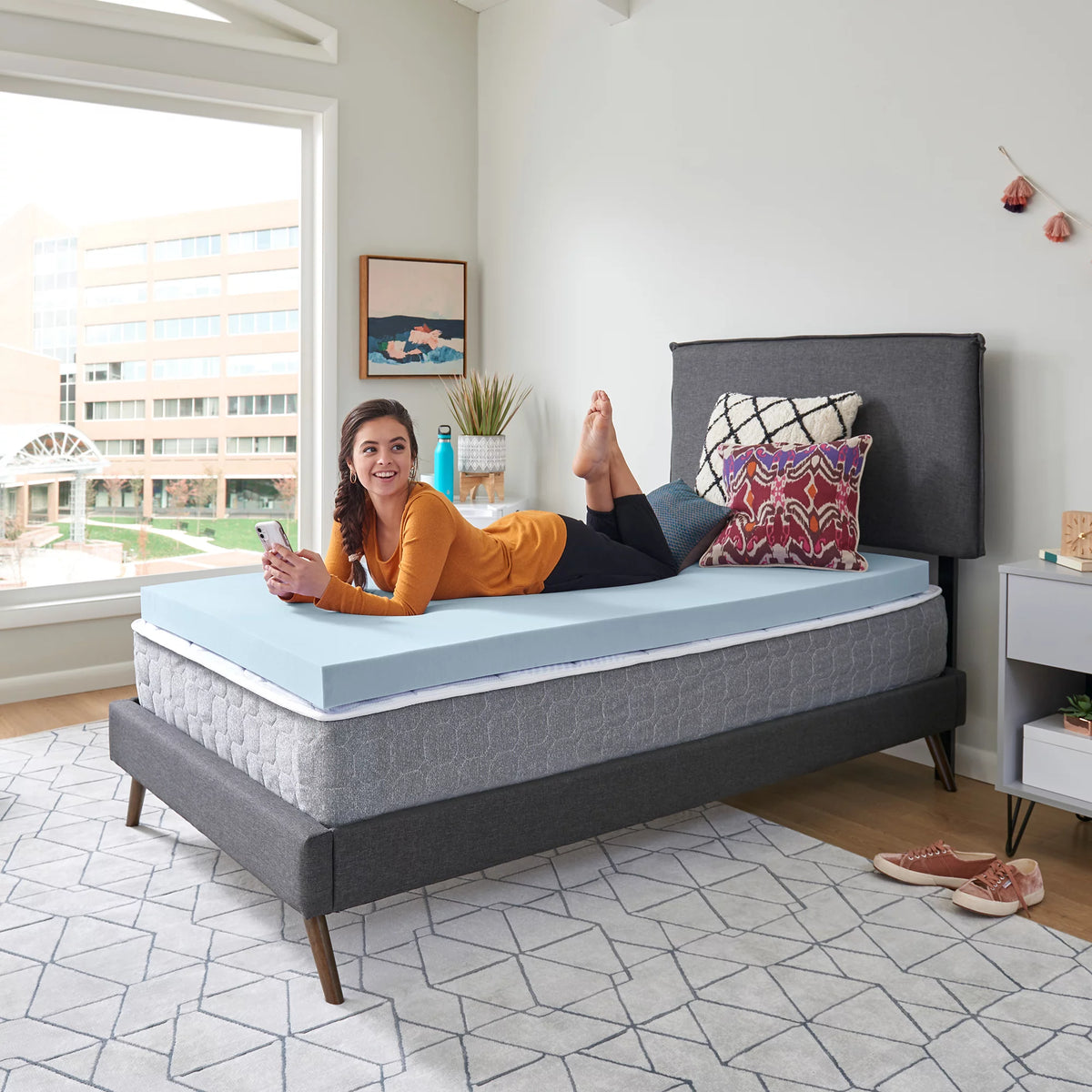 3" Gel-Infused Cooling Memory Foam Mattress Topper Z780125