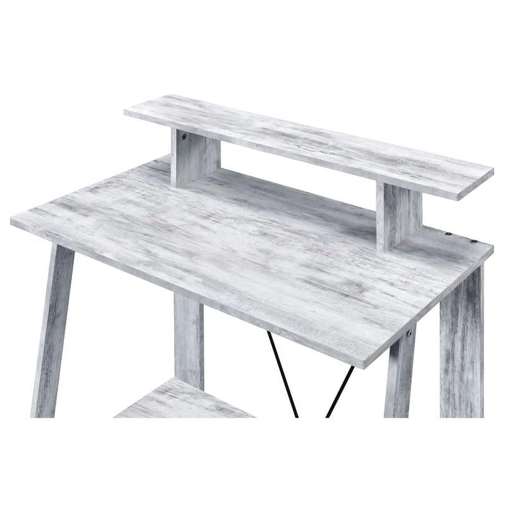 Antique White and Black Wood Writing Desk N686