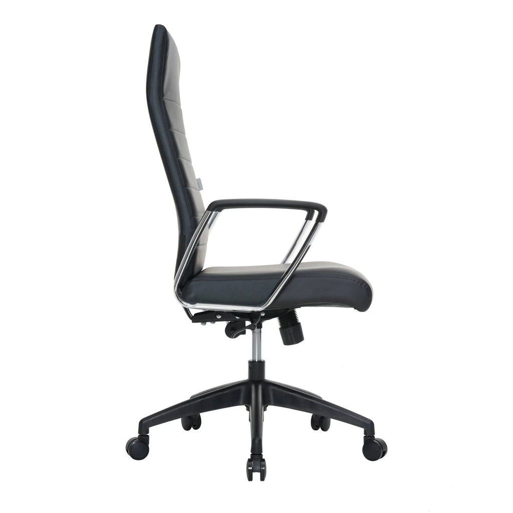High Back Leather Office Chair Black G131