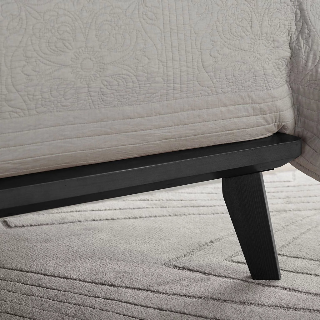 Black 8.5 Inch Wood Platform Bed with Storage O399