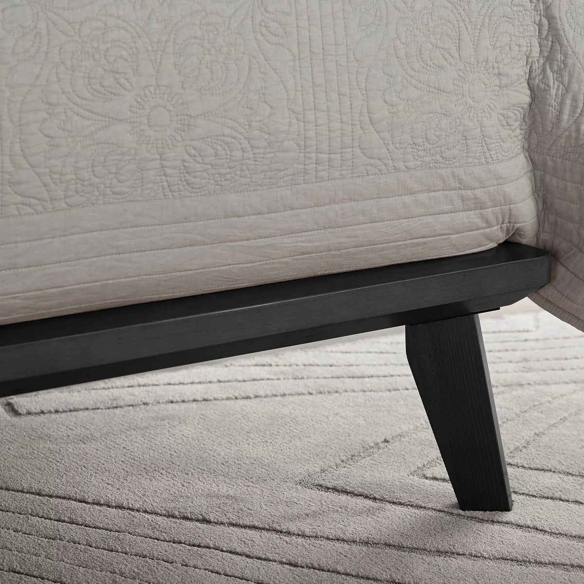 Black 8.5 Inch Wood Platform Bed with Storage O399