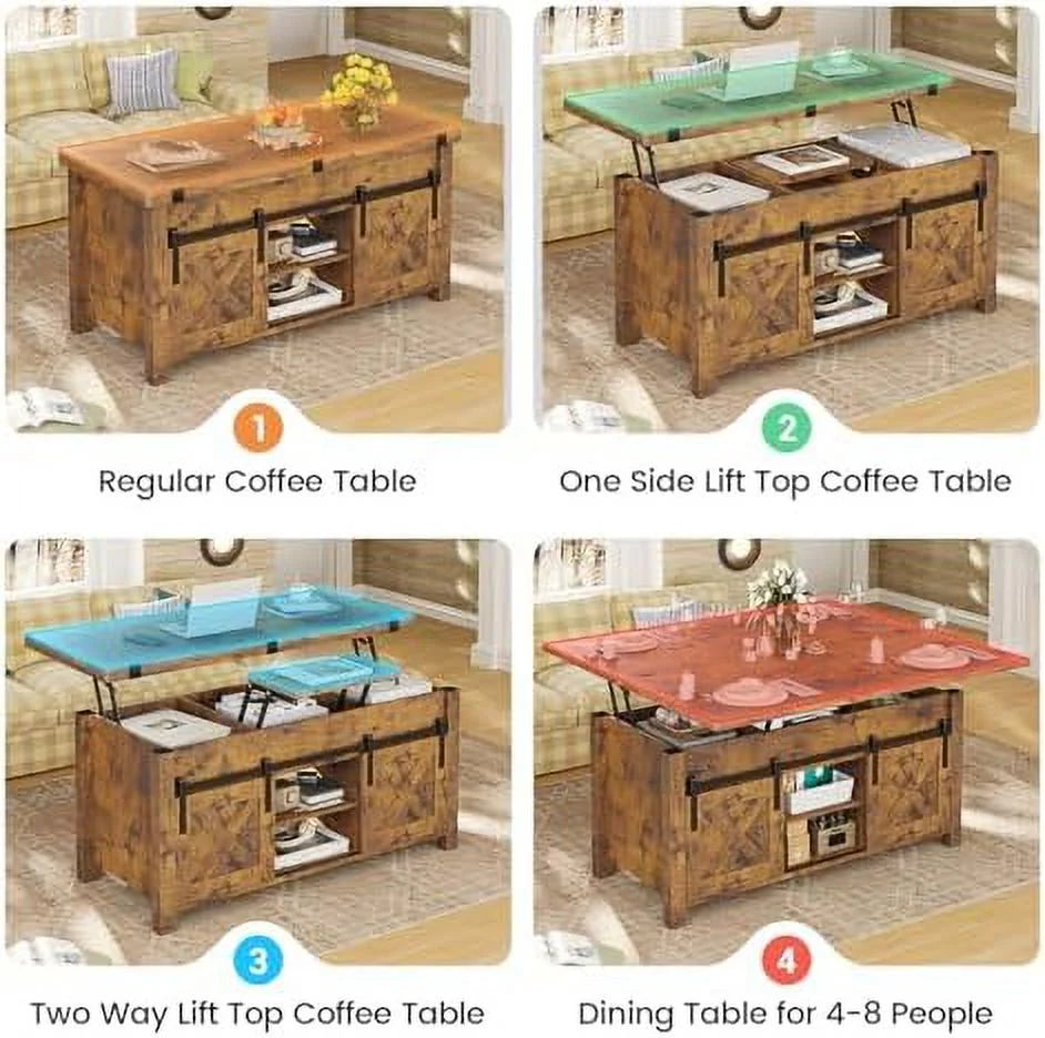Convertible Coffee Table with Hidden Compartment F460