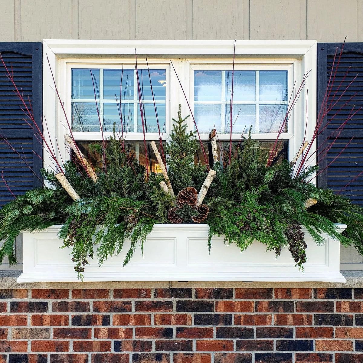 White Self-Watering Window Box Planter P1812