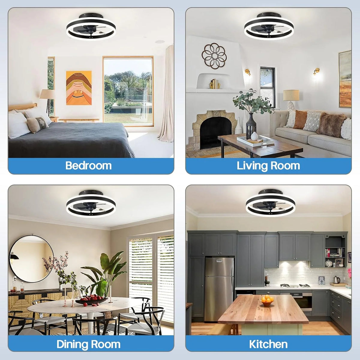 15.7" LED Small Ceiling Fan with Light Q46318
